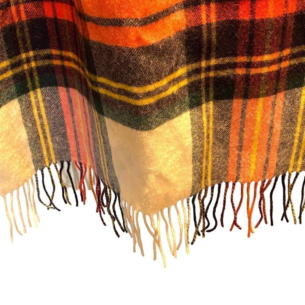 J. Crew Oversize Wool Plaid Fringed Blanket Wrap Scarf New 1475